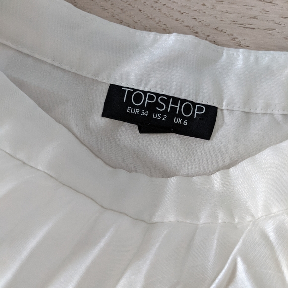 Topshop white pleated midi skirt - Picture 6 of 6